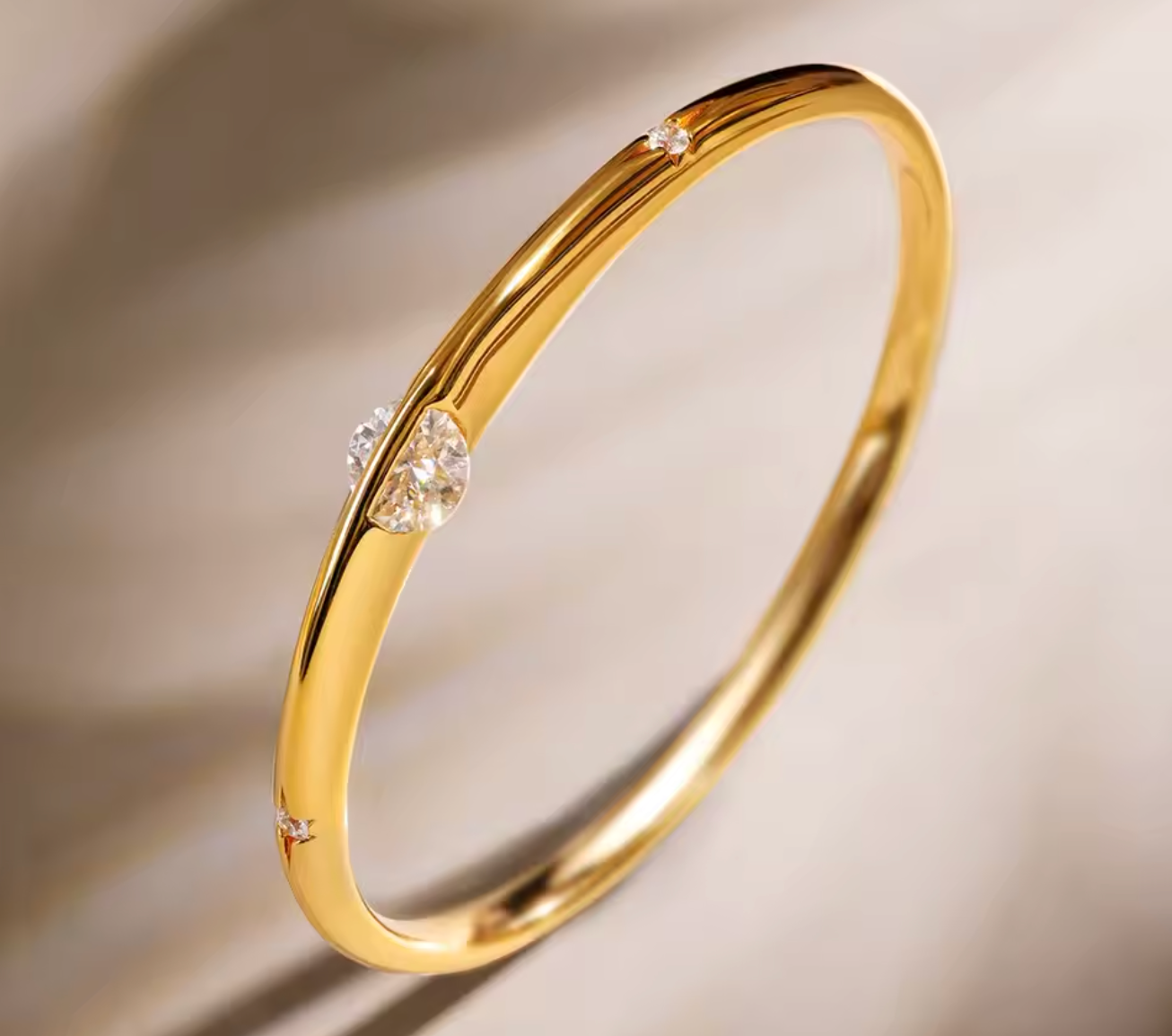 Solitaire Bangle Bracelet for Women