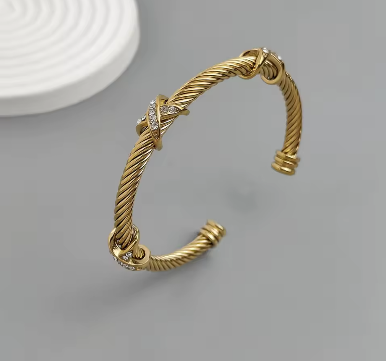 Original Steel Wire Cross Zircon Bracelet for Women