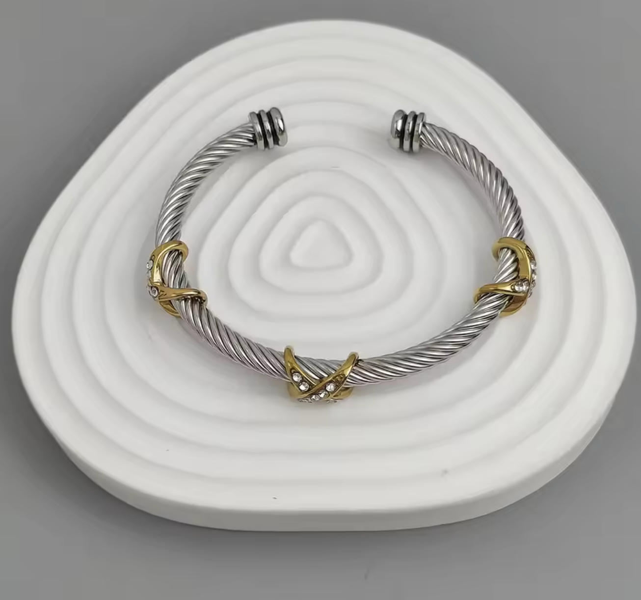 Original Steel Wire Cross Zircon Bracelet for Women