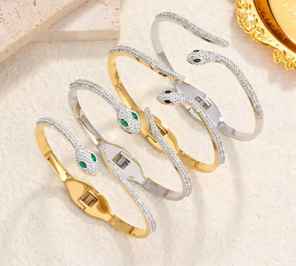 Exquisite Zircon Snake Bracelet for Women